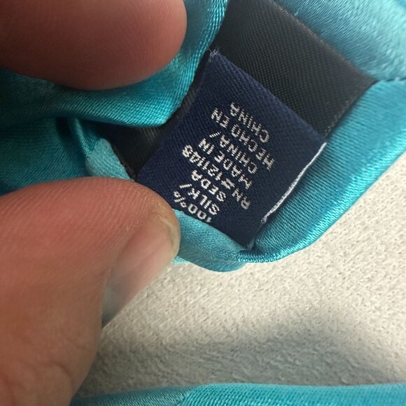 Stafford Performance Mens Turquoise Striped 100% Silk Neck Tie - Picture 2 of 5